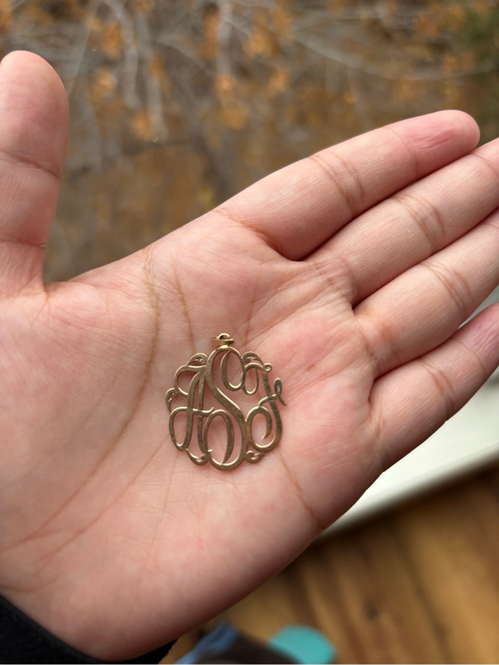 10k Gold Monogram Initial Pendant - Elegant Script Charm